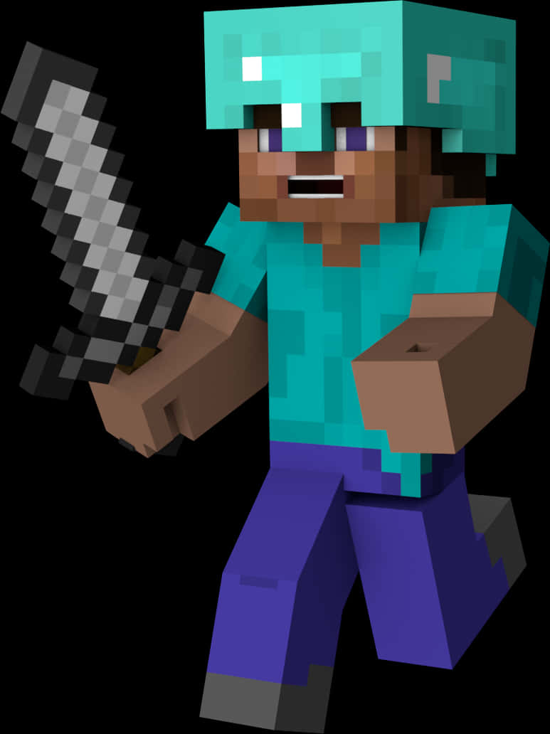 Minecraft Karakteri Kılıçla Duvar Kağıdı