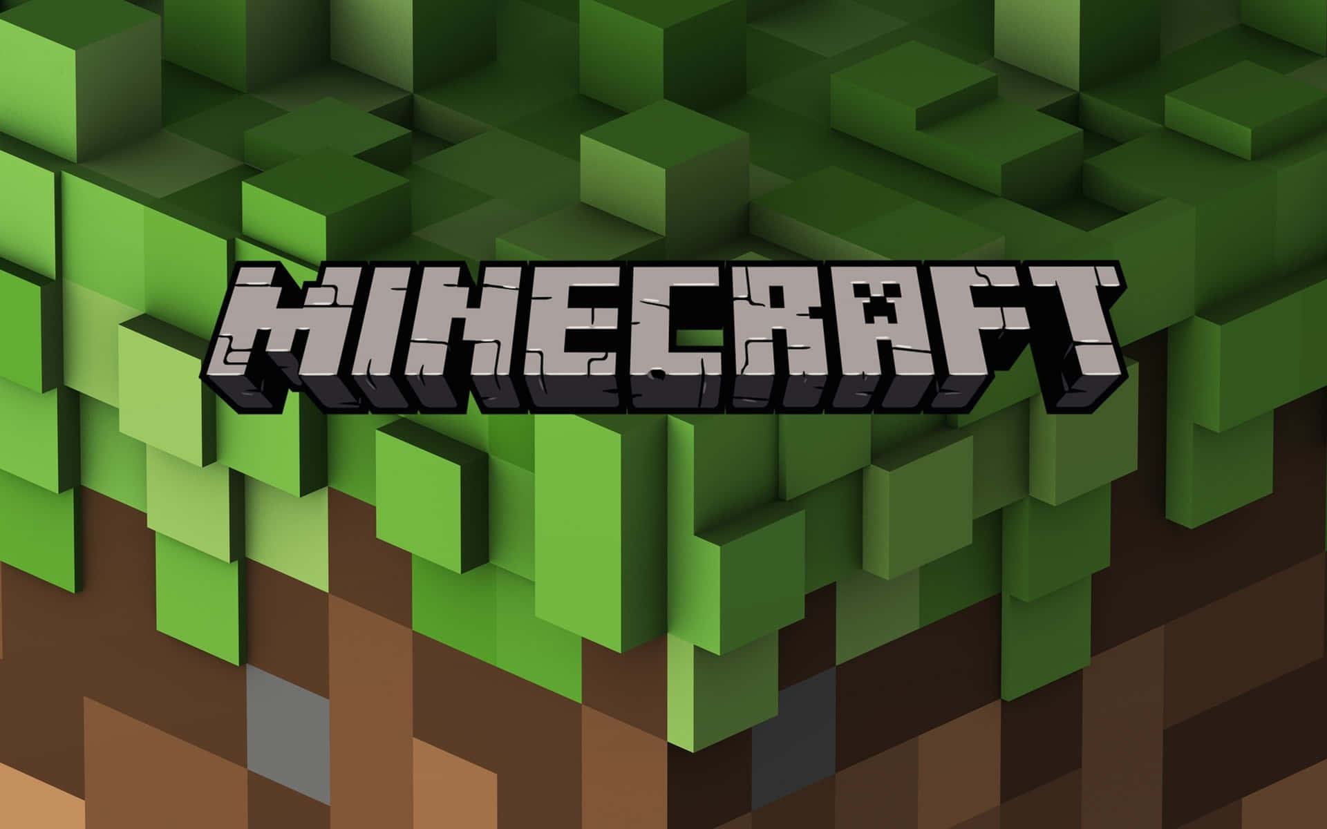 Minecraft Logosu Pixel Çimen Görseli Duvar Kağıdı