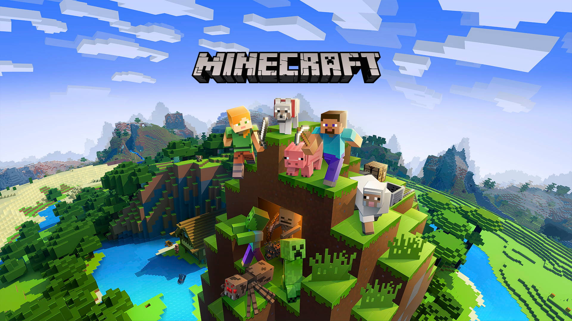 Minecraft Manzarası ve Başlık Duvar Kağıdı
