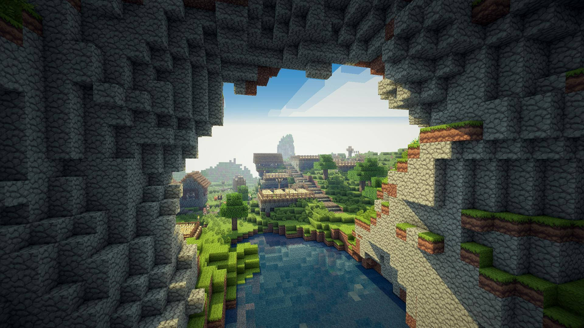 Minecraft'ın Büyük Mağaralarında Macera Dolu Bir Keşif Duvar Kağıdı