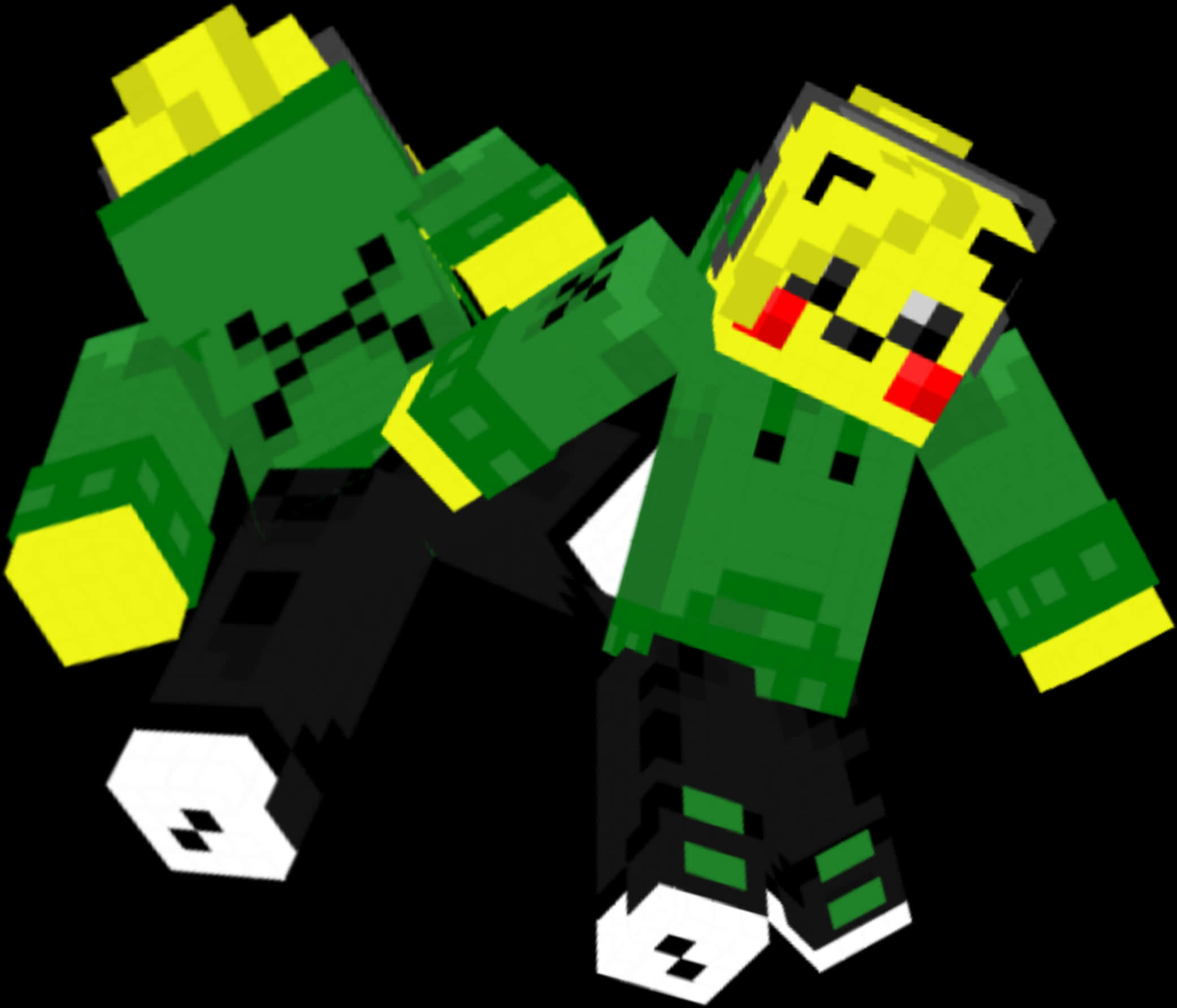 Minecraft_ Skin_ Yeşil_ Piksel_ Karakterler Duvar Kağıdı