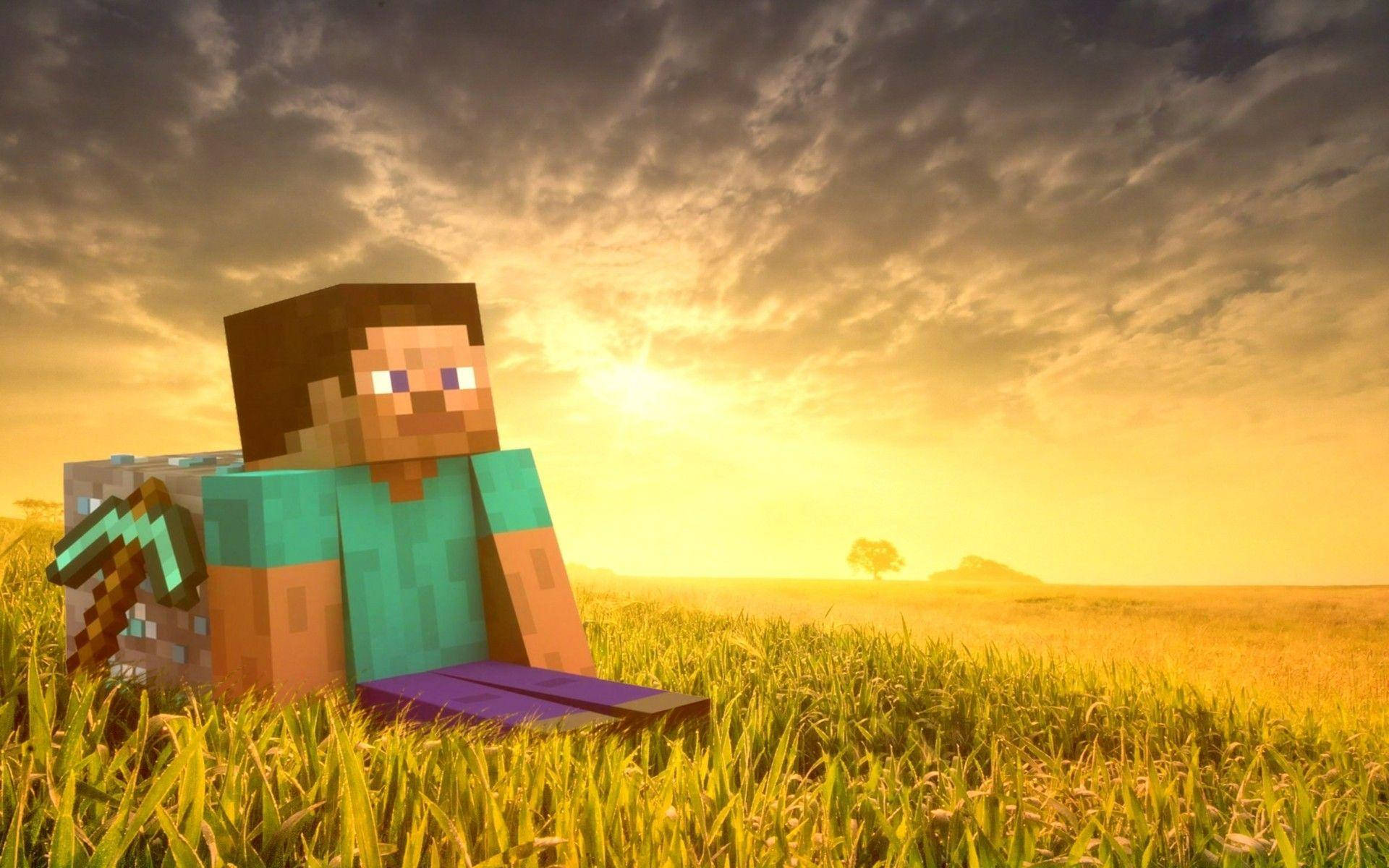 Minecraft Steve ile Yeni Bir Dünyanın Keyfini Keşfedin Duvar Kağıdı