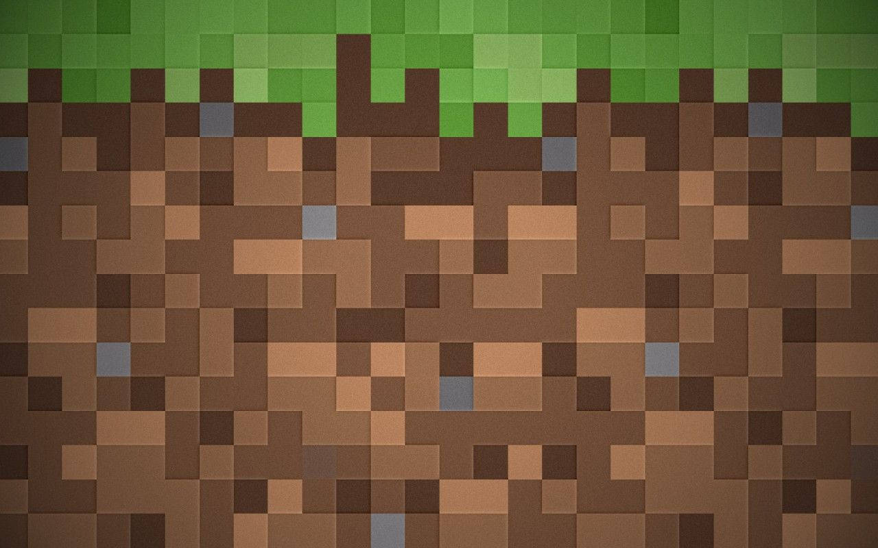 Minecraft Toprak Çimen Piksel Sanatı Duvar Kağıdı
