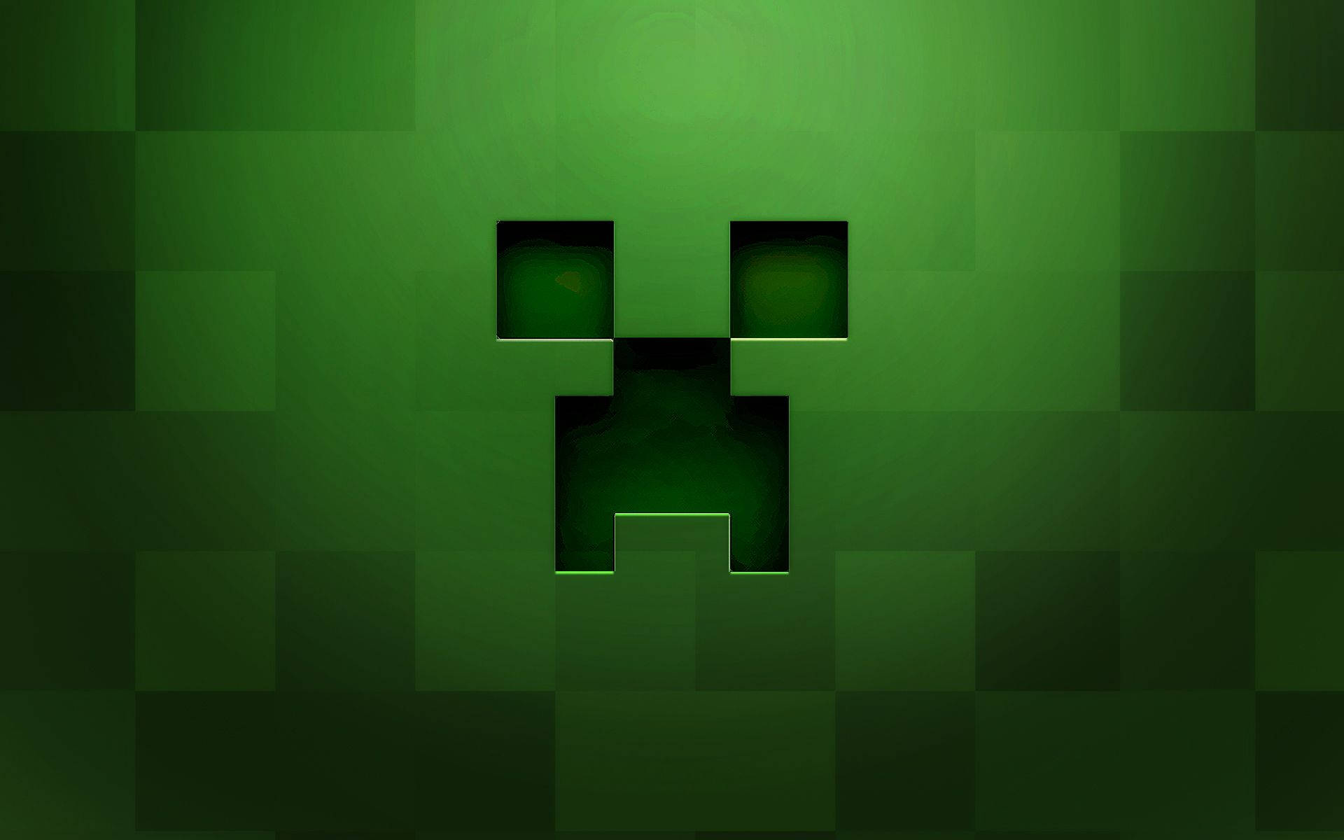 Minecraft'ta Yeşil Bir Creeper Yüzü Duvar Kağıdı