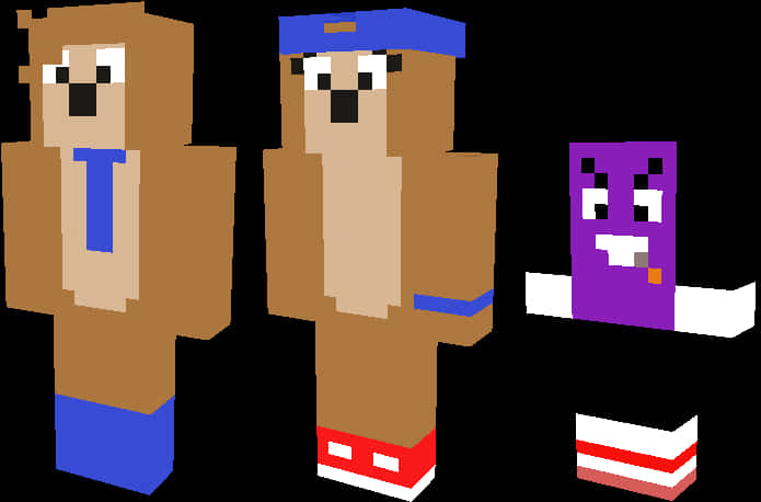 Minecraft Tarzı Hayvan Karakterleri Duvar Kağıdı