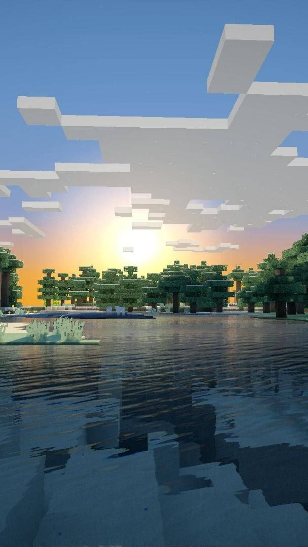 Minecraft Telefon Doğa Manzarası Duvar Kağıdı