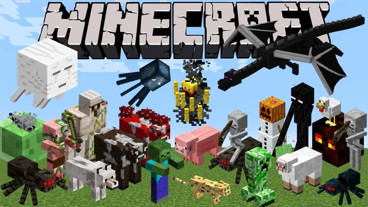 Minecraft Yaratıkları Bir Poster Üzerinde Duvar Kağıdı