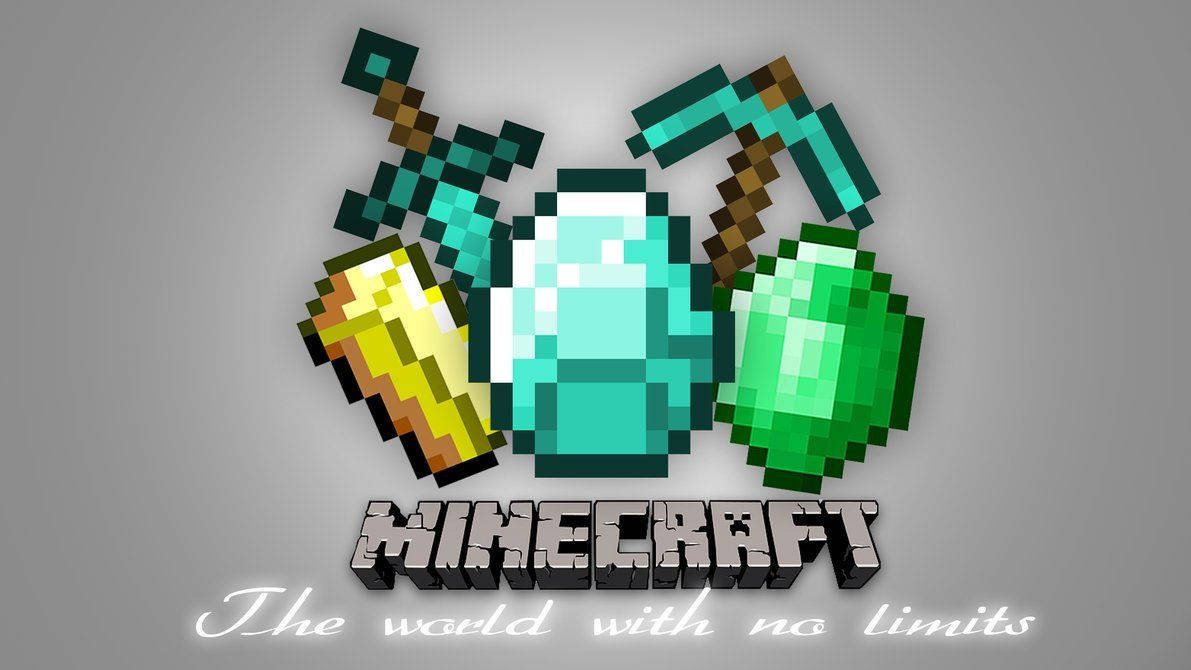 Minecraft'ta bulunan bir dizi pikselli hazine Duvar Kağıdı