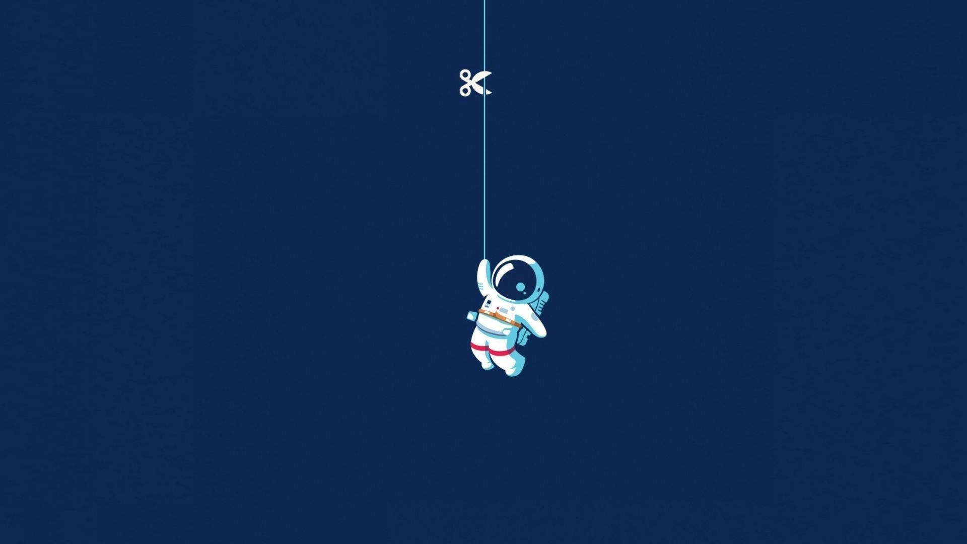 Minimal Yüzen Astronot Duvar Kağıdı