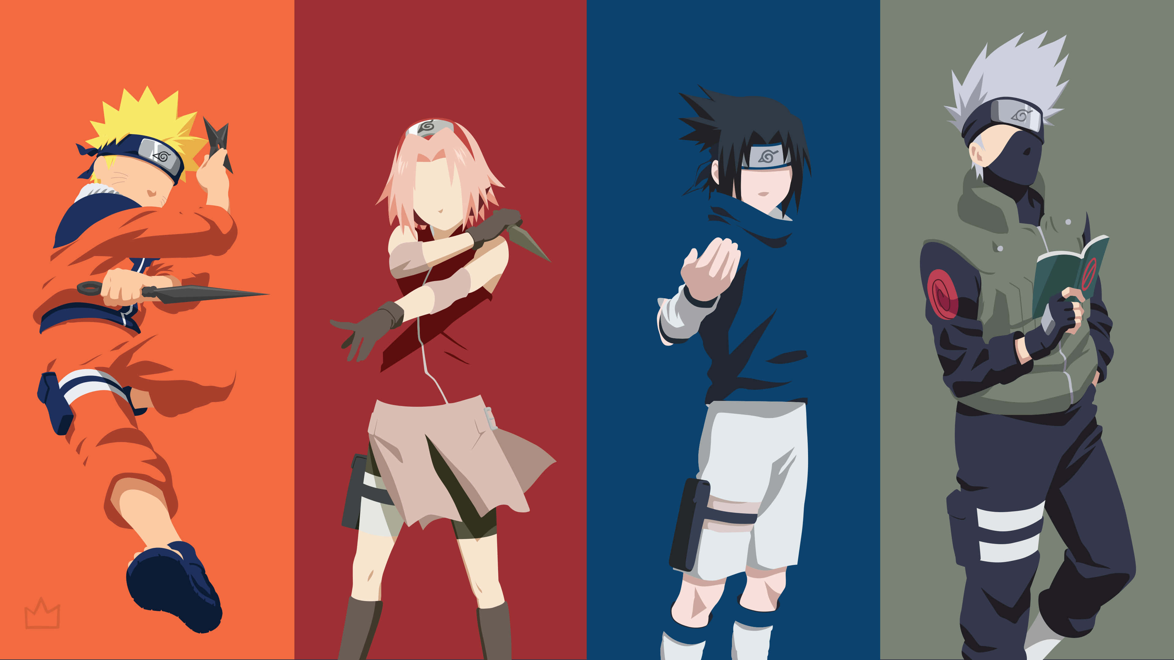 Minimalist 7. Takım Naruto Kakashi ile Duvar Kağıdı