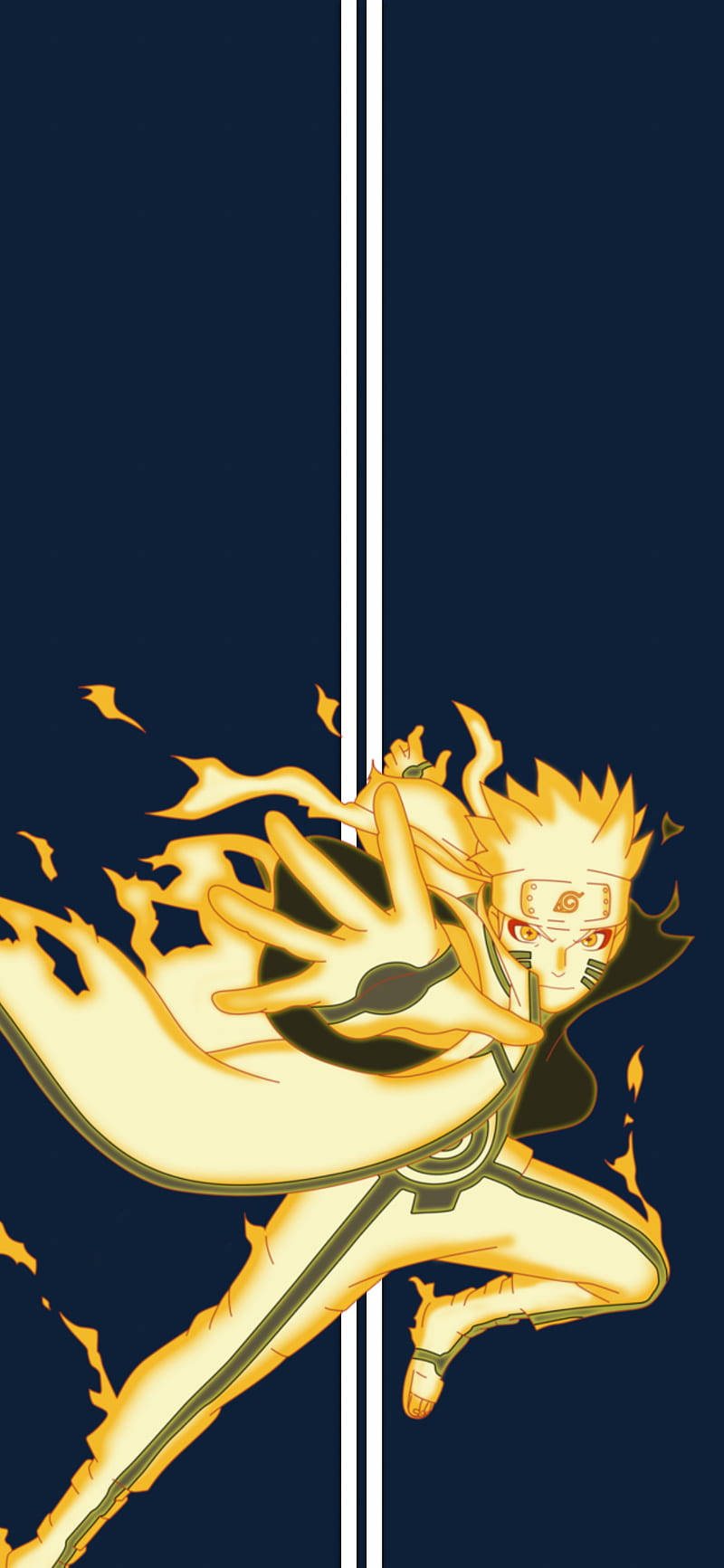 Minimalist Anime Telefon Alevli Naruto Duvar Kağıdı