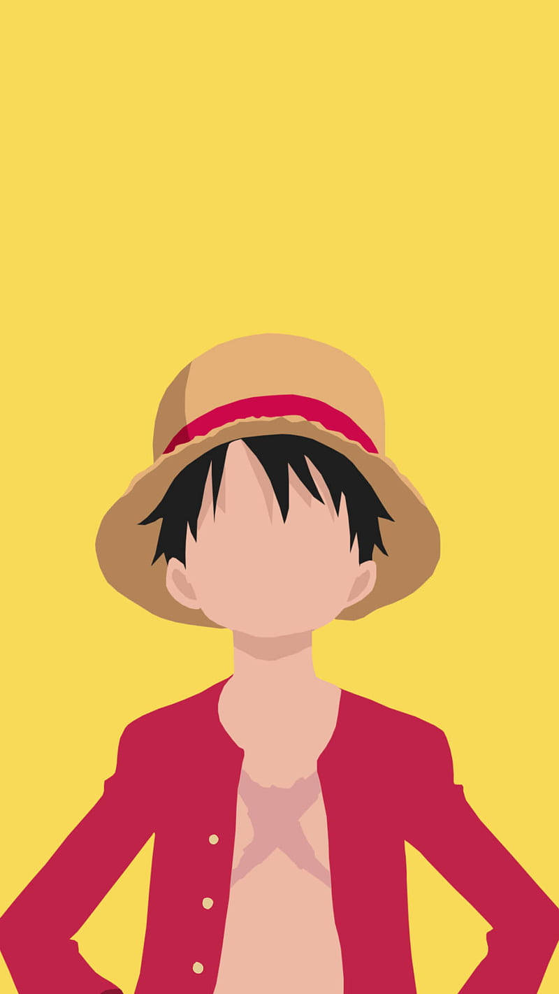Minimalist Anime Telefon Yüzsüz Luffy Duvar Kağıdı