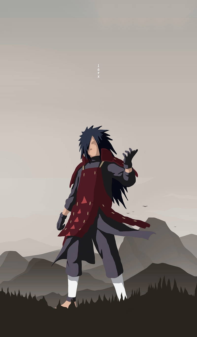 Minimalist Anime Telefon Madara Uchiha Duvar Kağıdı