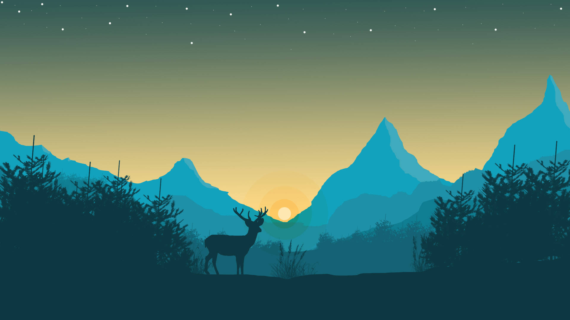 Minimalist Bir Manzaranın Görkemli Görünümü Duvar Kağıdı