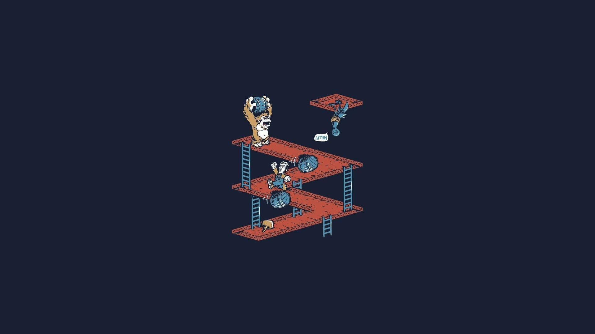 Minimalist Donkey Kong Oyun duvar kağıdı
