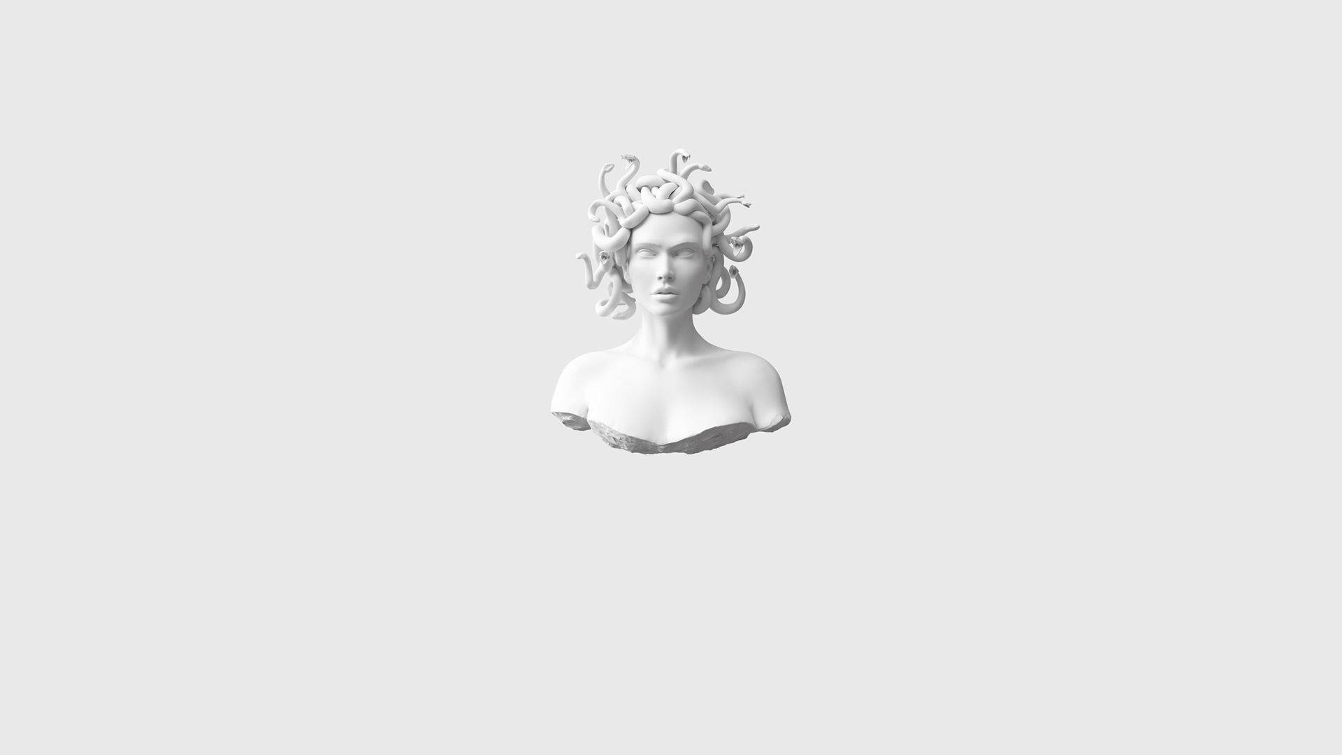 Minimalist Estetik Medusa Büstü Bilgisayar İçin Duvar Kağıdı