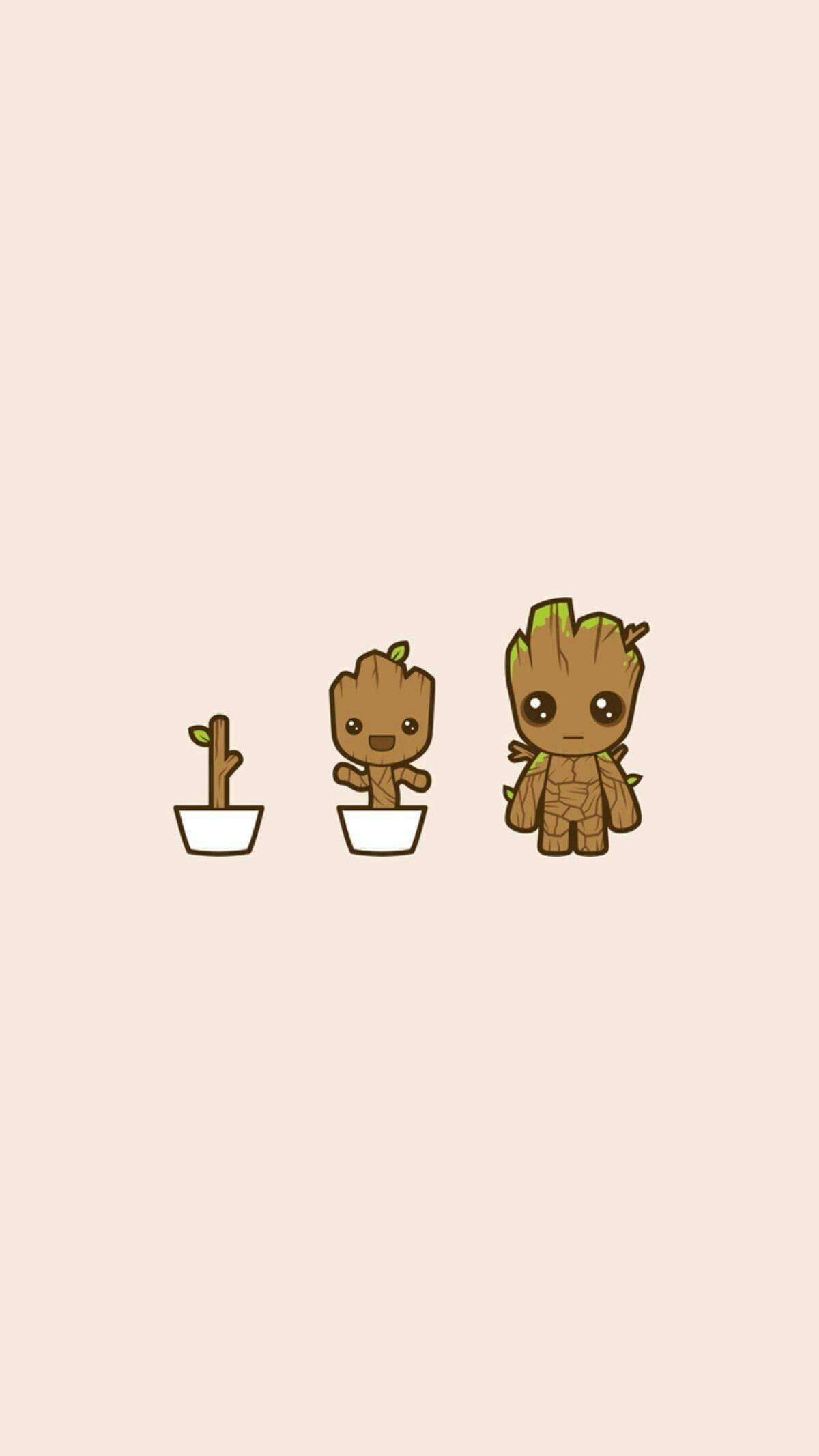 Minimalist Groot Sanatı 4K Marvel iPhone Duvar Kağıdı