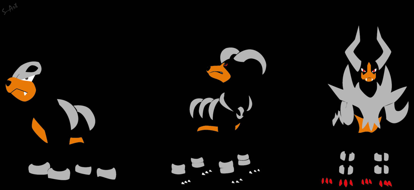 Minimalist Houndoom Evrim Çizgisi Duvar Kağıdı