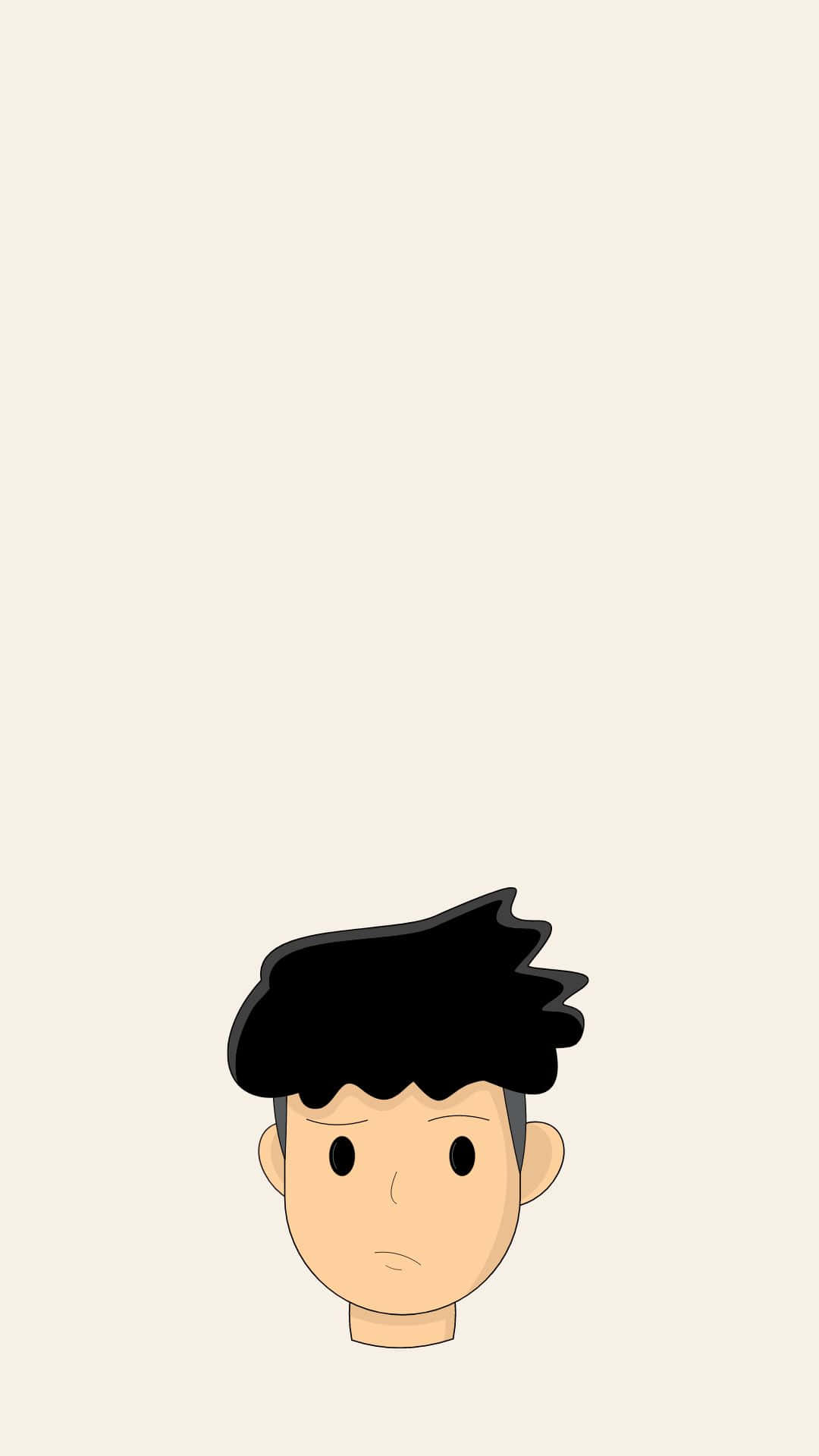 Minimalist Kafa Yakışıklı Çocuk Karikatürü Duvar Kağıdı