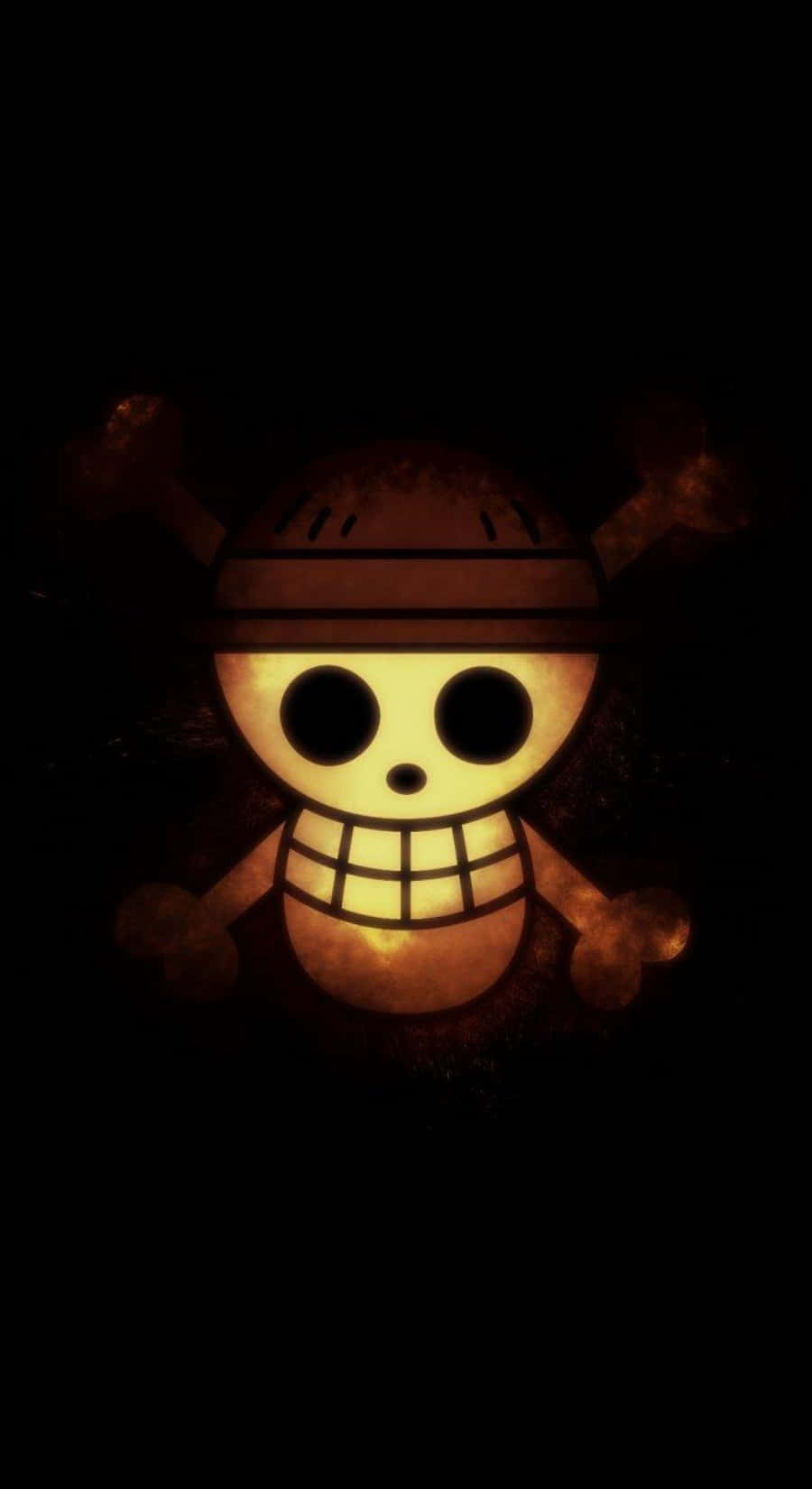 Minimalist One Piece Çapraz Kemik Logosu Duvar Kağıdı