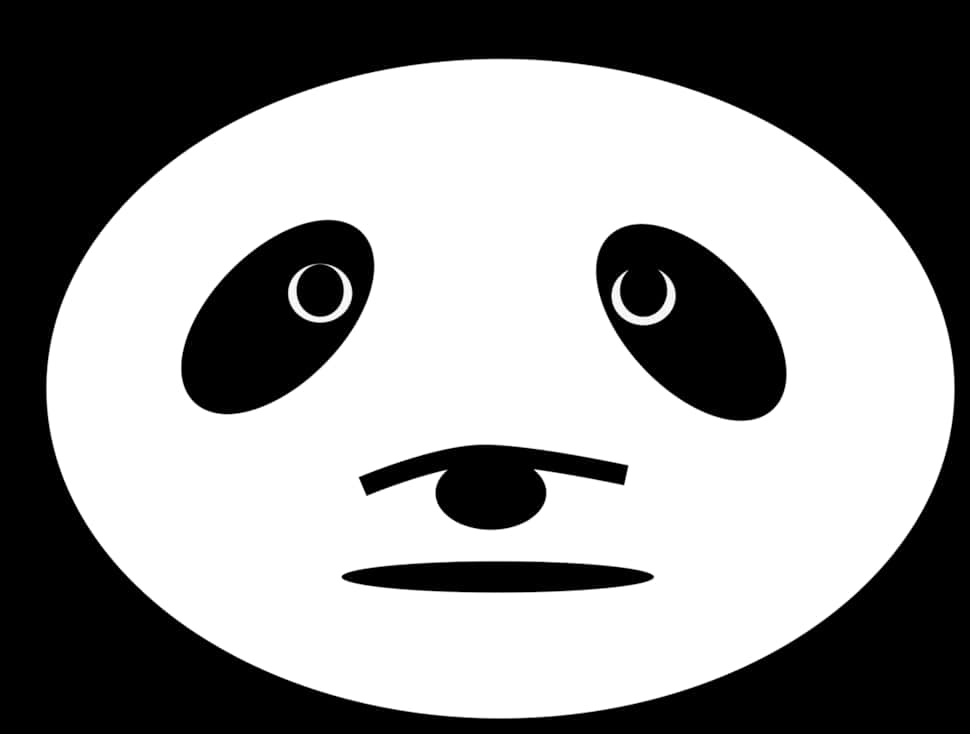 Minimalist Panda Yüzü Grafiği Duvar Kağıdı