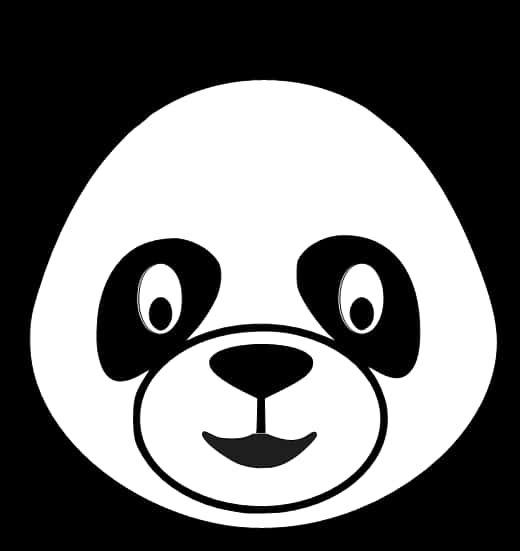 Minimalist Panda Yüzü Grafiği Duvar Kağıdı