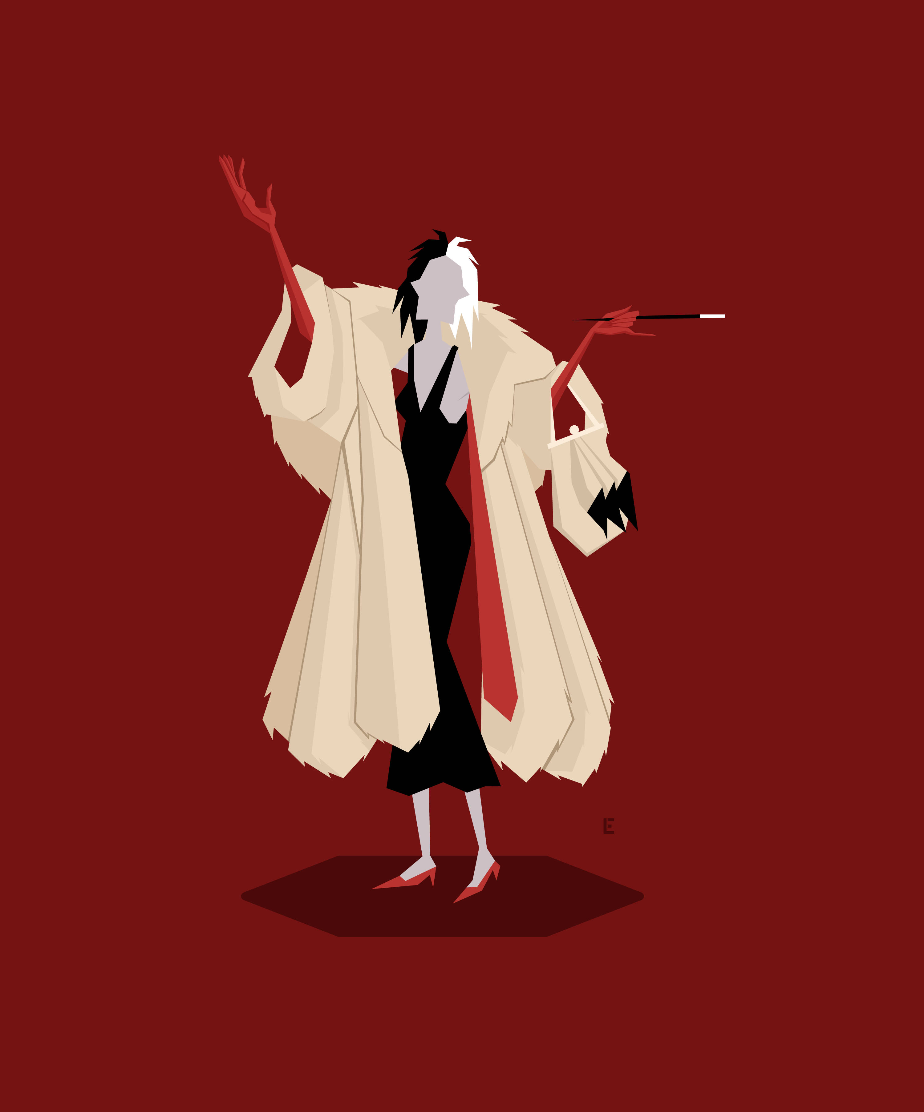 Minimalist Sanat Cruella Duvar Kağıdı