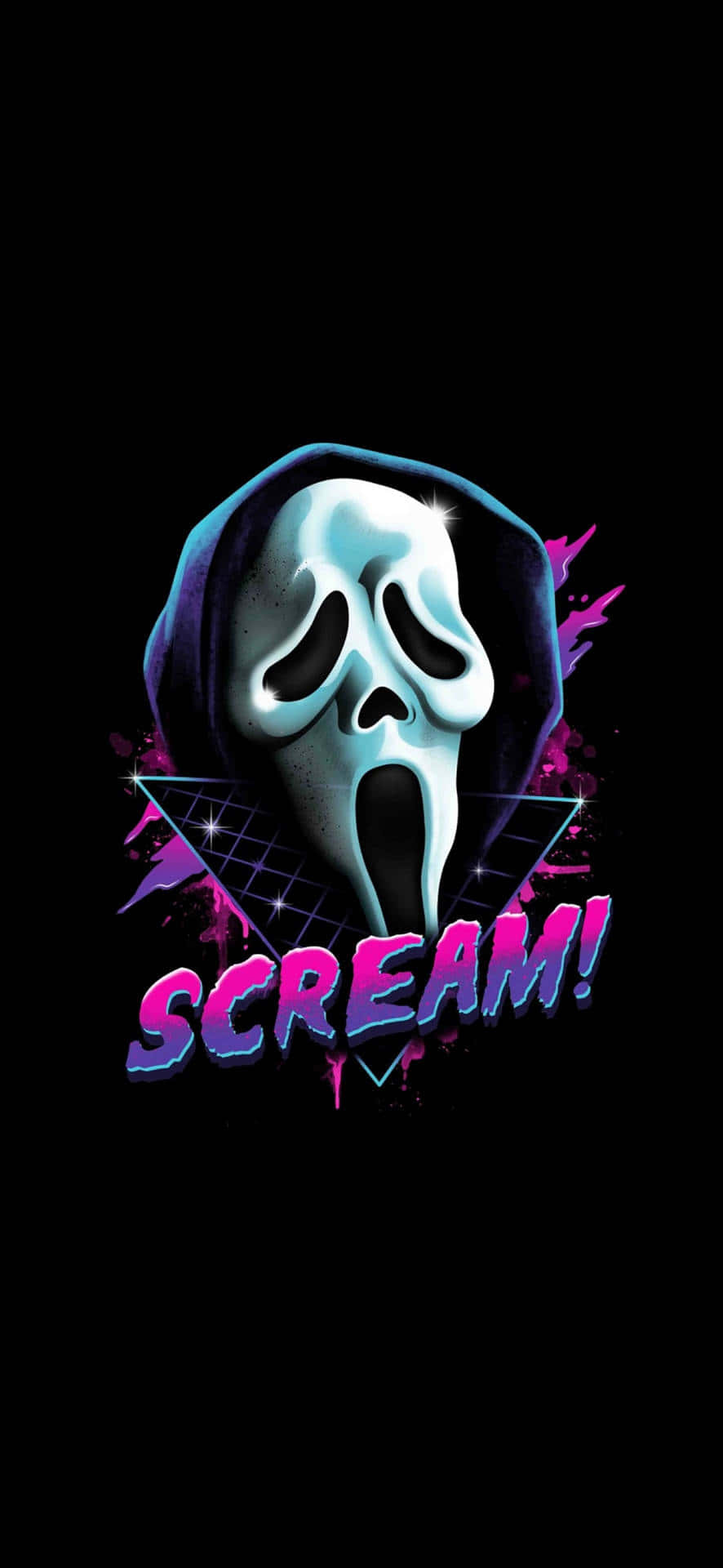 Minimalist Sevimli Ghostface Siyah Arkaplan Duvar Kağıdı