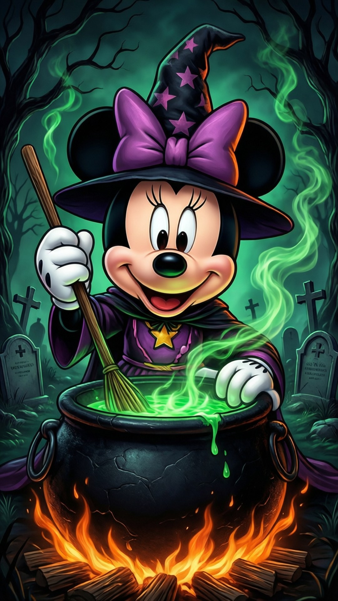 Minnie Cadı Kazanı Duvar Kağıdı