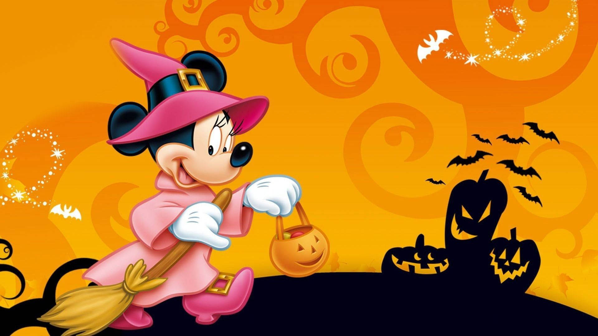Minnie Mouse Çizgi Film Cadılar Bayramı Duvar Kağıdı