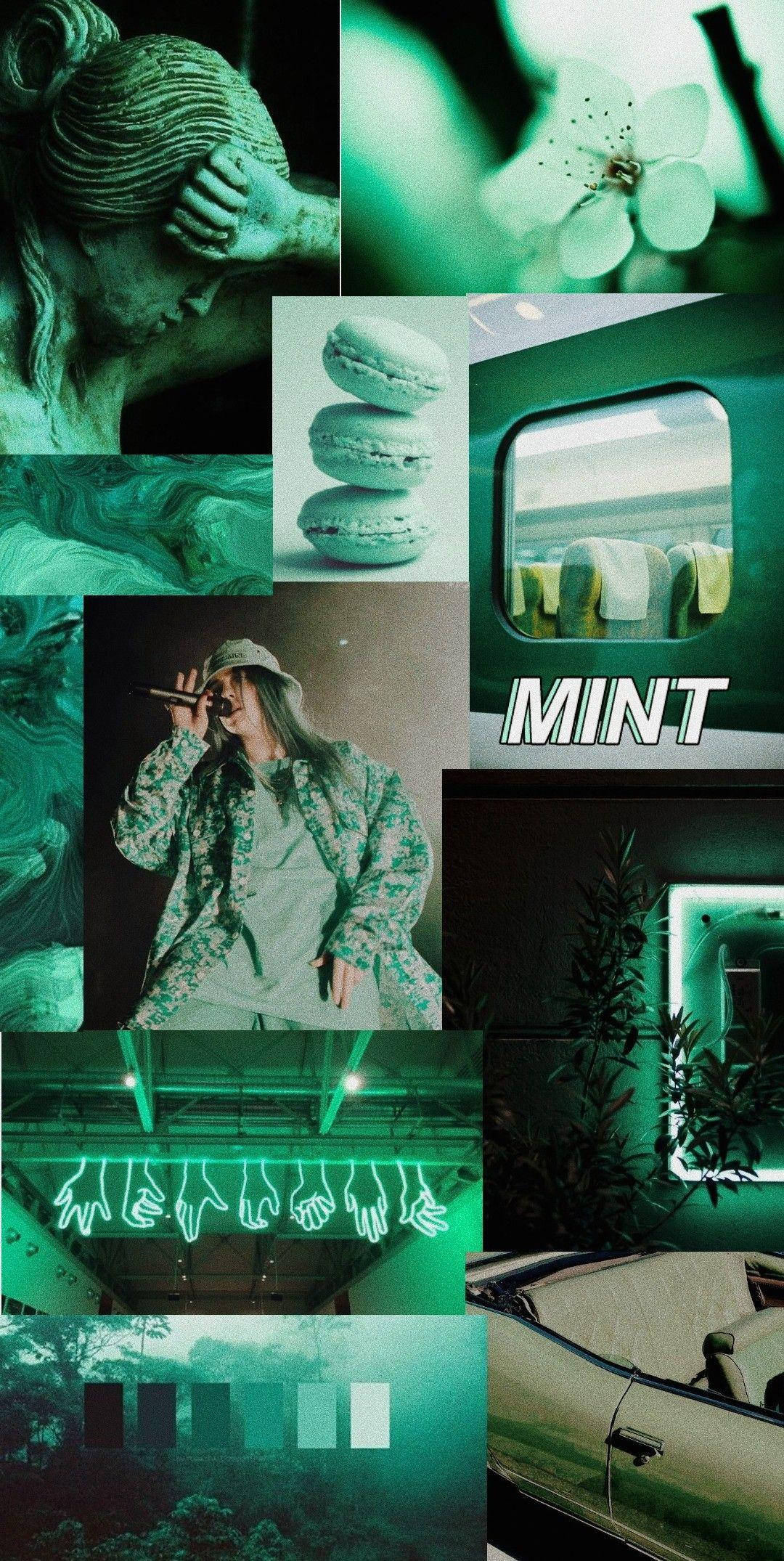 Mint Yeşili Estetik Billie Eilish Duvar Kağıdı