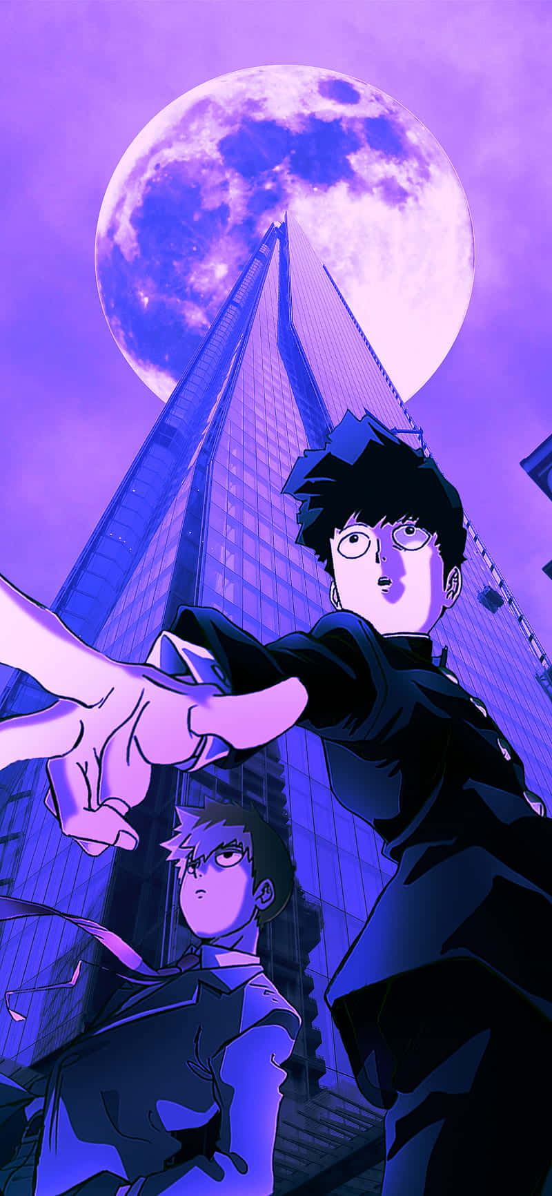 Mob Psycho Mor Resim Duvar Kağıdı
