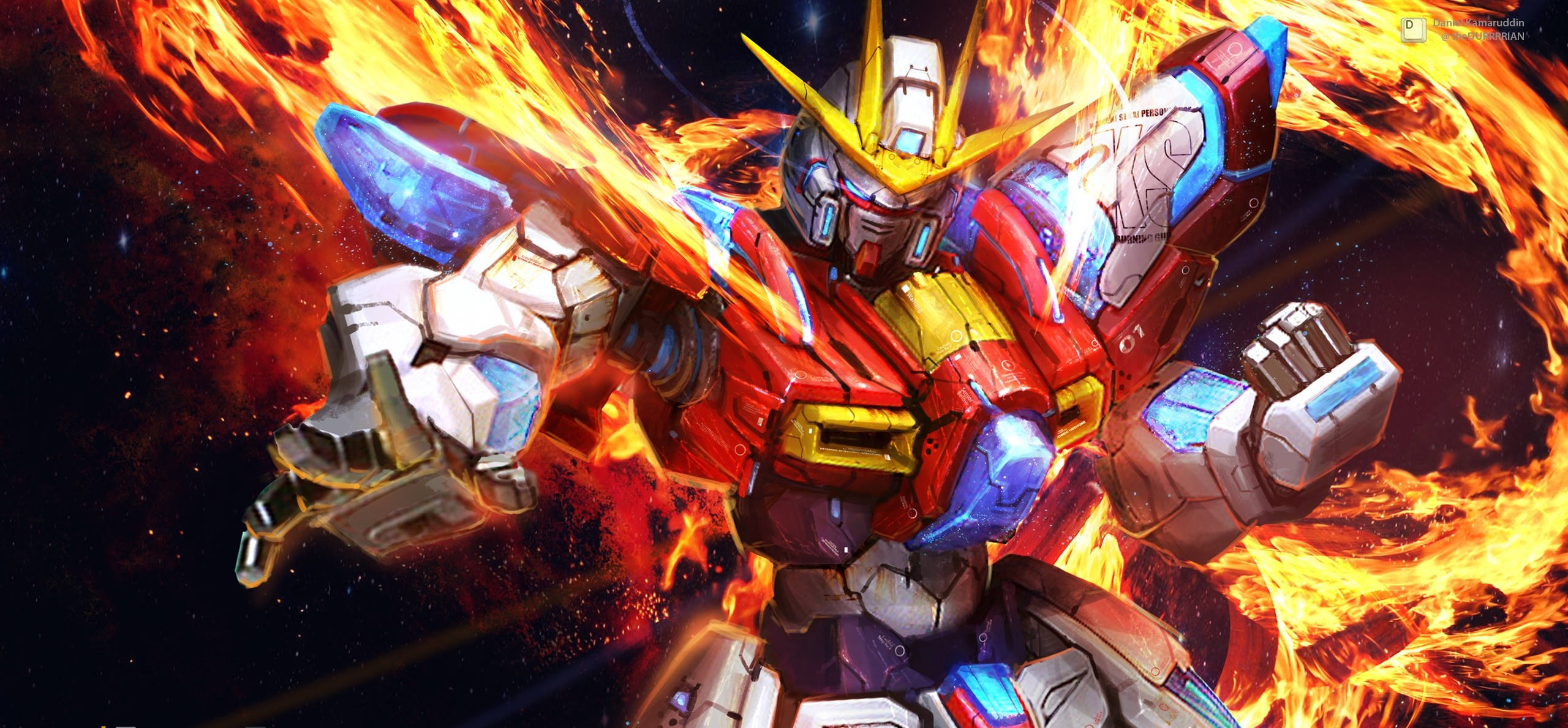 Mobil Zırh Gundam'ın Ateşli Arka Planı Duvar Kağıdı