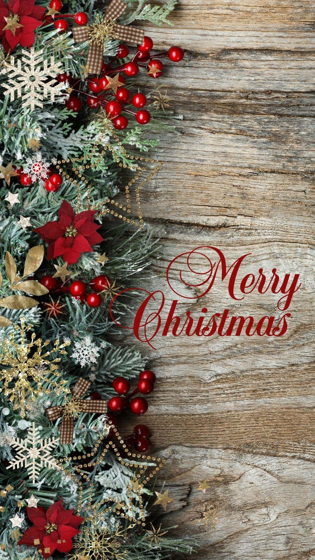 Modern bir Noel yorumuyla şenlikli telefon duvar kağıdı