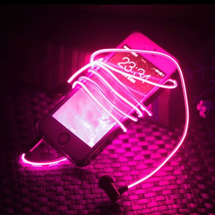 Modern Neon Pembe Estetik Duvar Kağıdı
