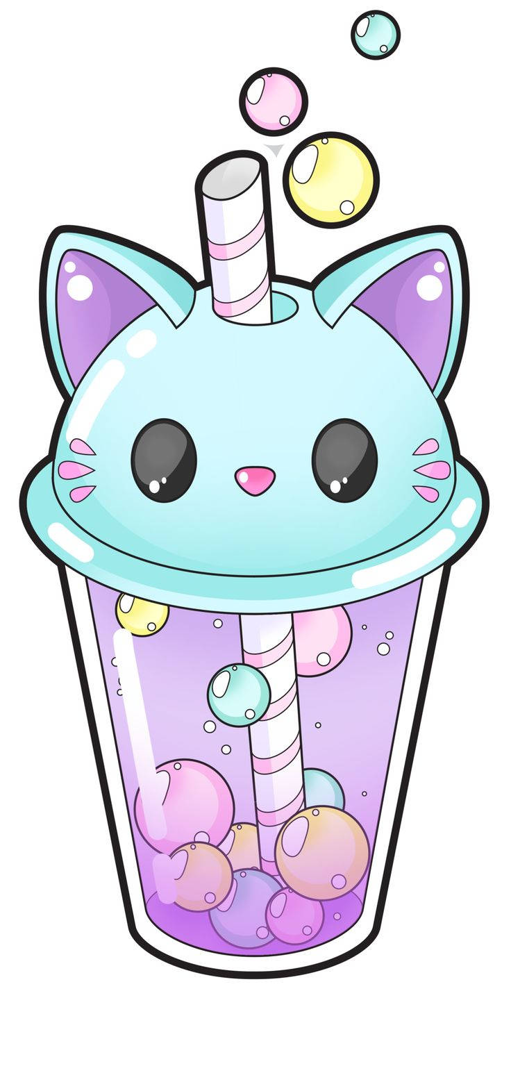Mola Veren ve Lezzetli Bubble Tea'nin Keyfini Çıkaran Kedi Duvar Kağıdı