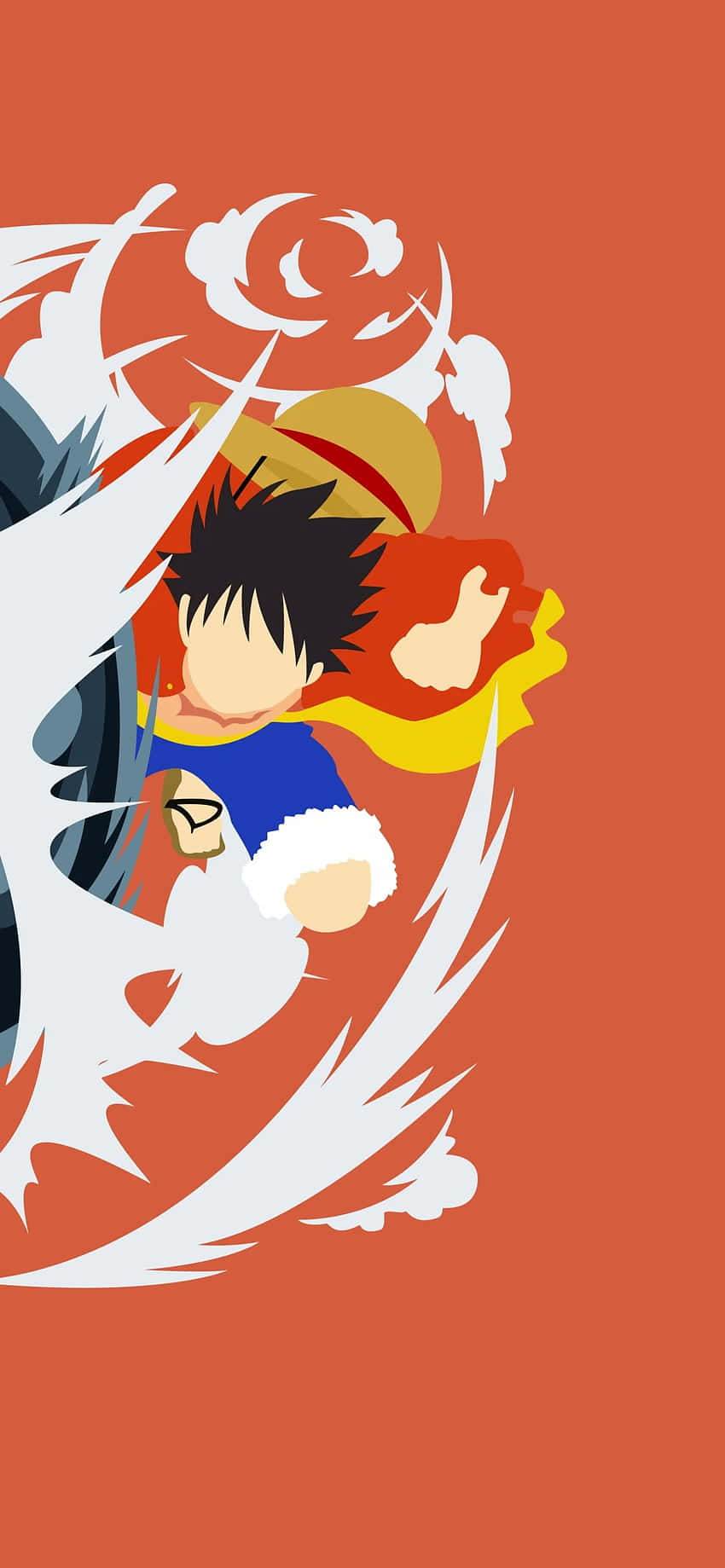 Monkey D. Luffy Turuncu Anime Duvar Kağıdı