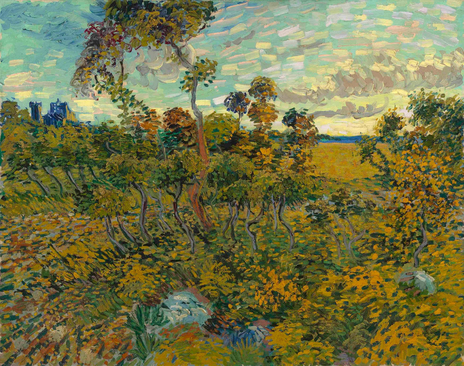 Montmajour'da Gün Batımı Van Gogh Müzesi Duvar Kağıdı