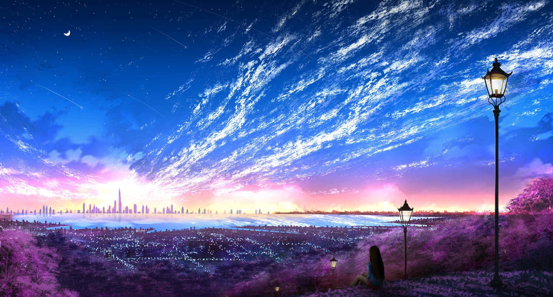 Mor Anime'nin Büyülü Dünyasına Dalın Duvar Kağıdı