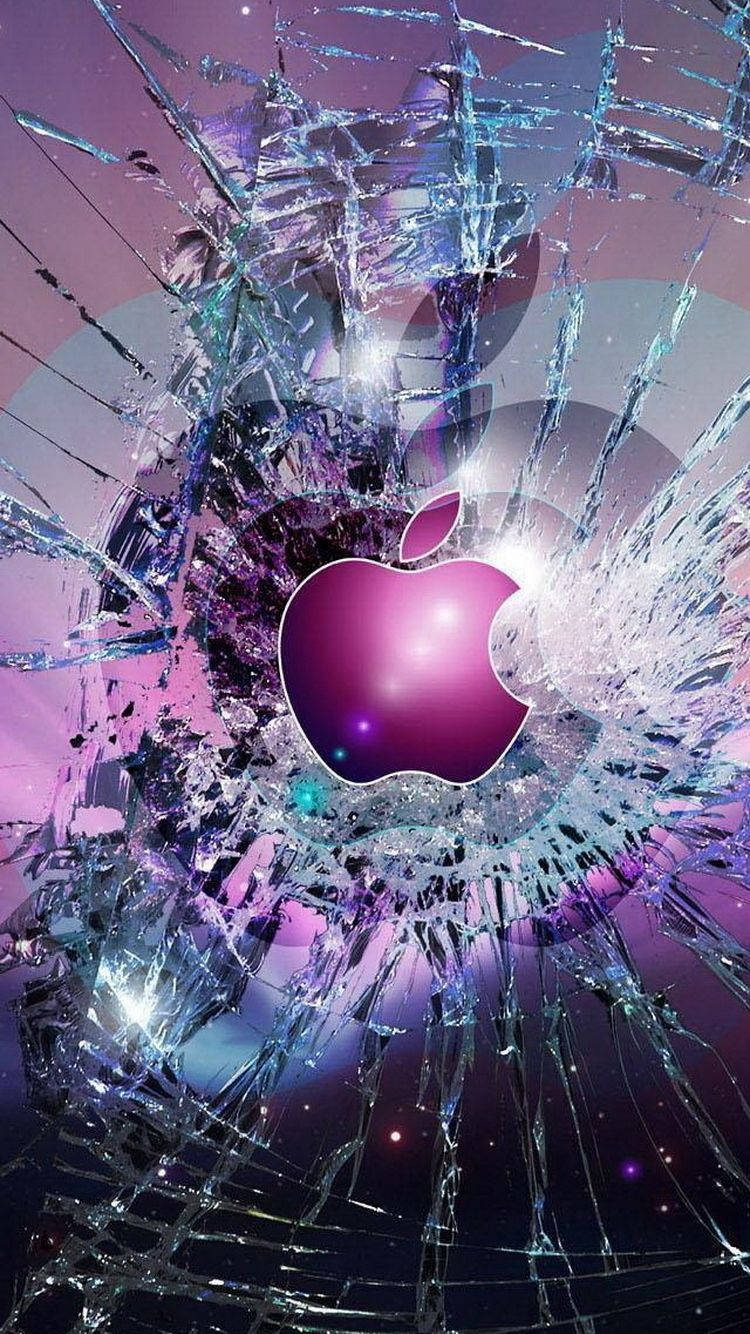Mor Apple Logosu iPhone Duvar Kağıdı