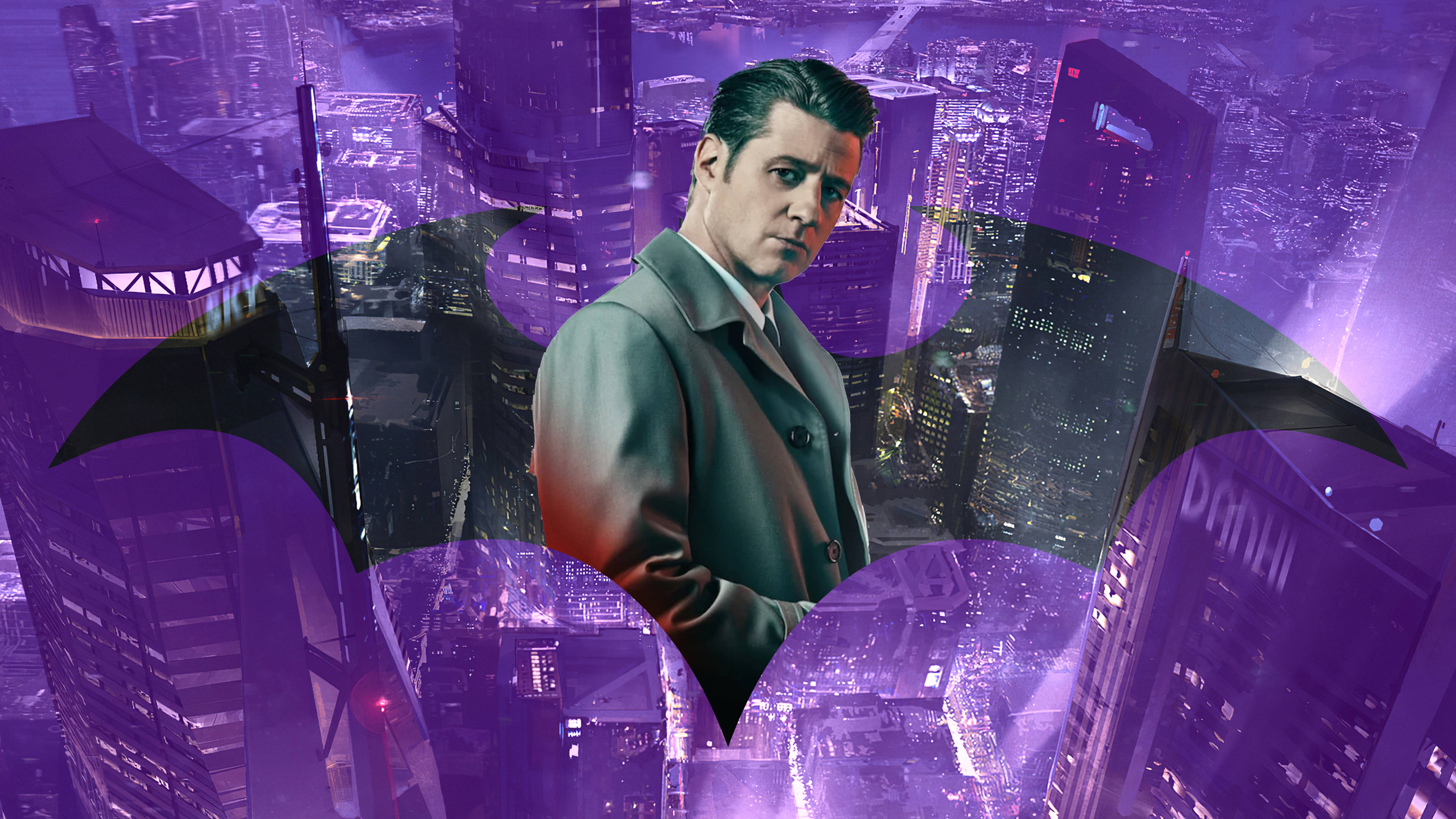 Mor Estetik 4K Gotham Duvar Kağıdı