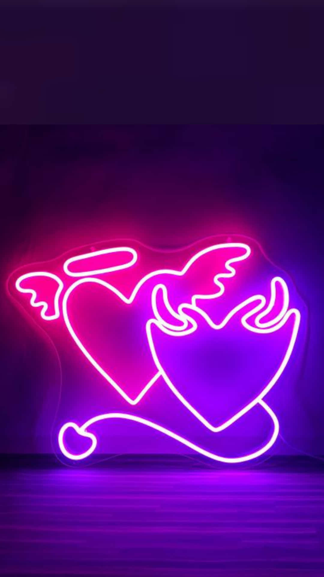 Mor Estetik Baddie Neon Kalpler Duvar Kağıdı