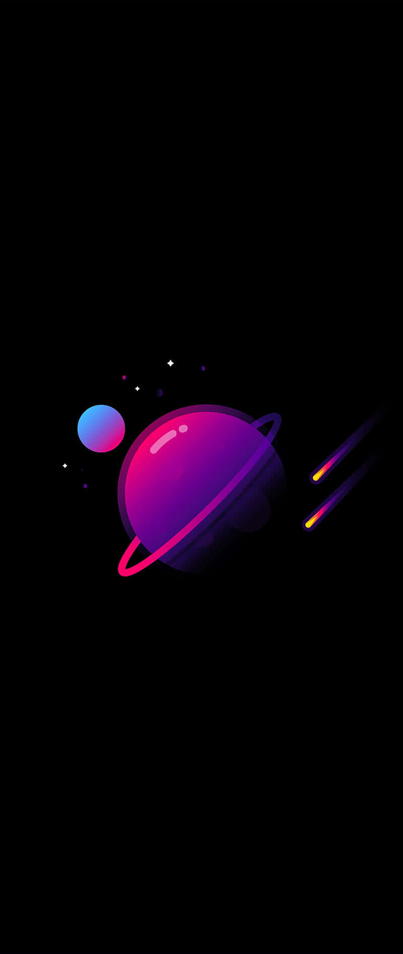 Mor Gezegen Süper Amoled Ekran Duvar Kağıdı