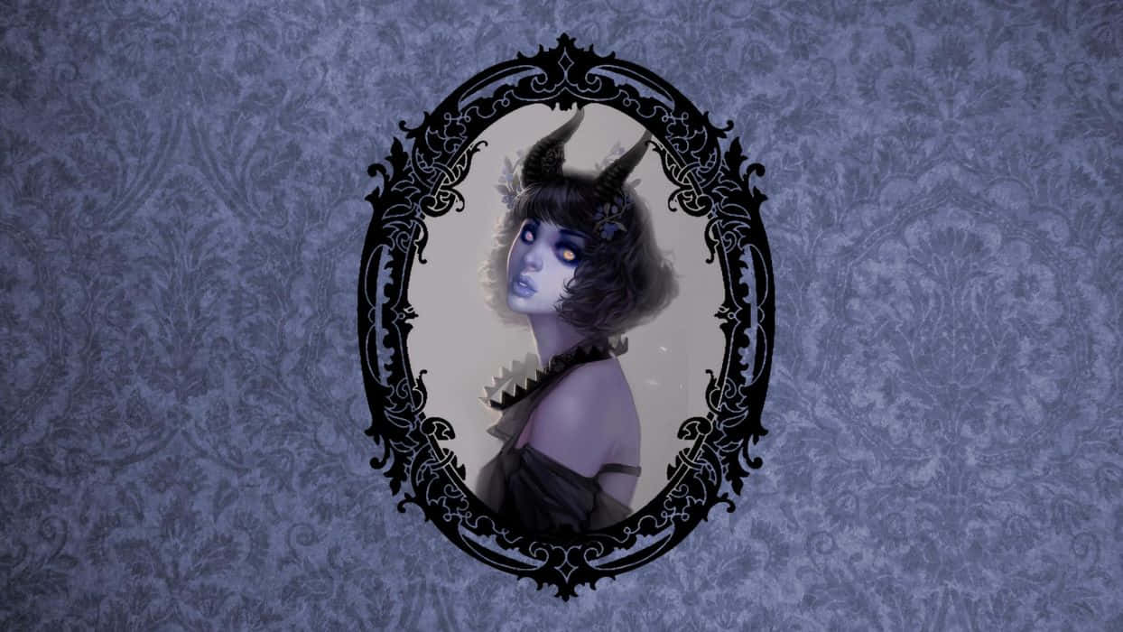 Mor Gotik Şeytan Kız Duvar Kağıdı