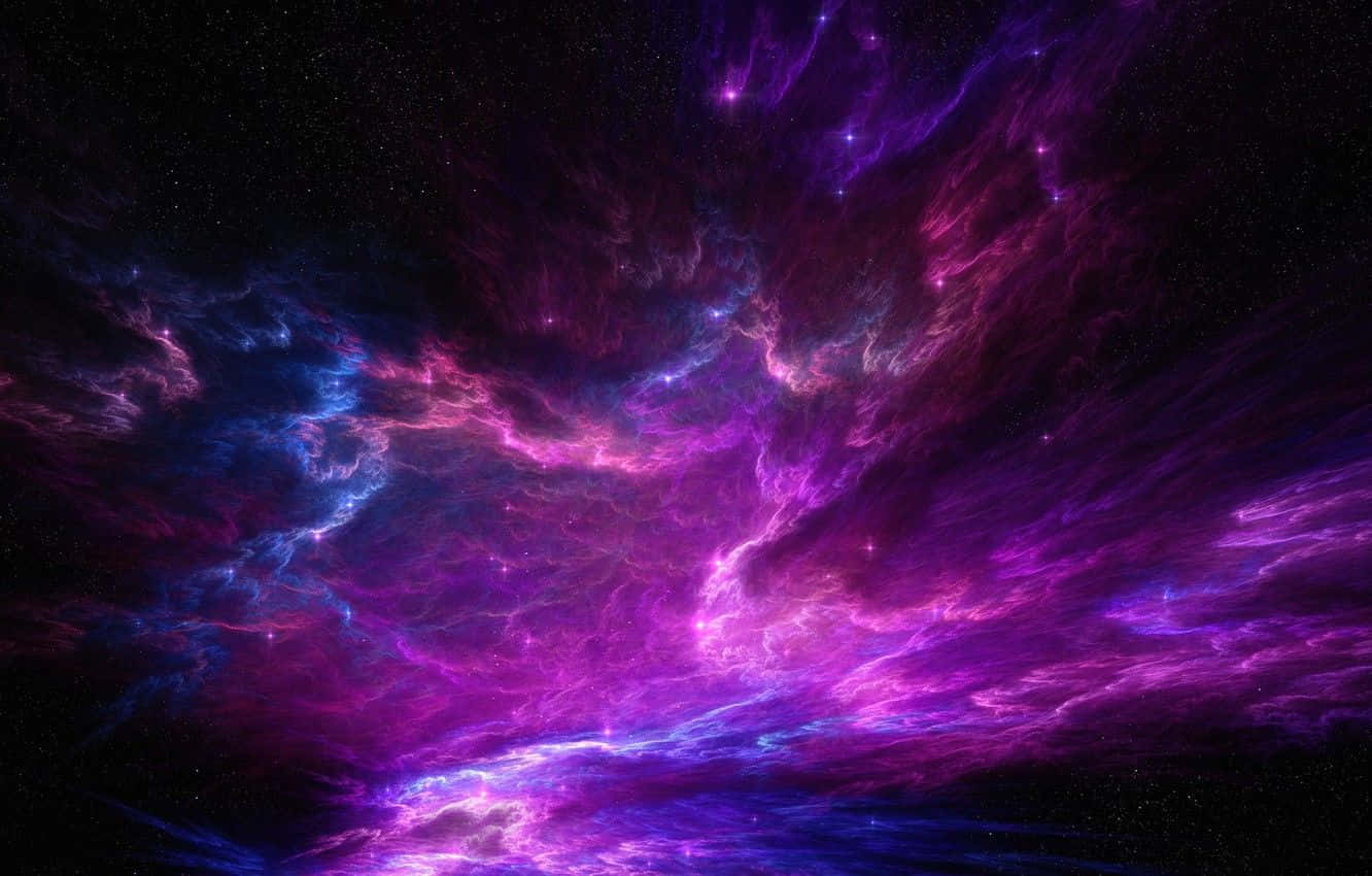 Mor Nebula Galaksi Katmanlı Görsel Duvar Kağıdı