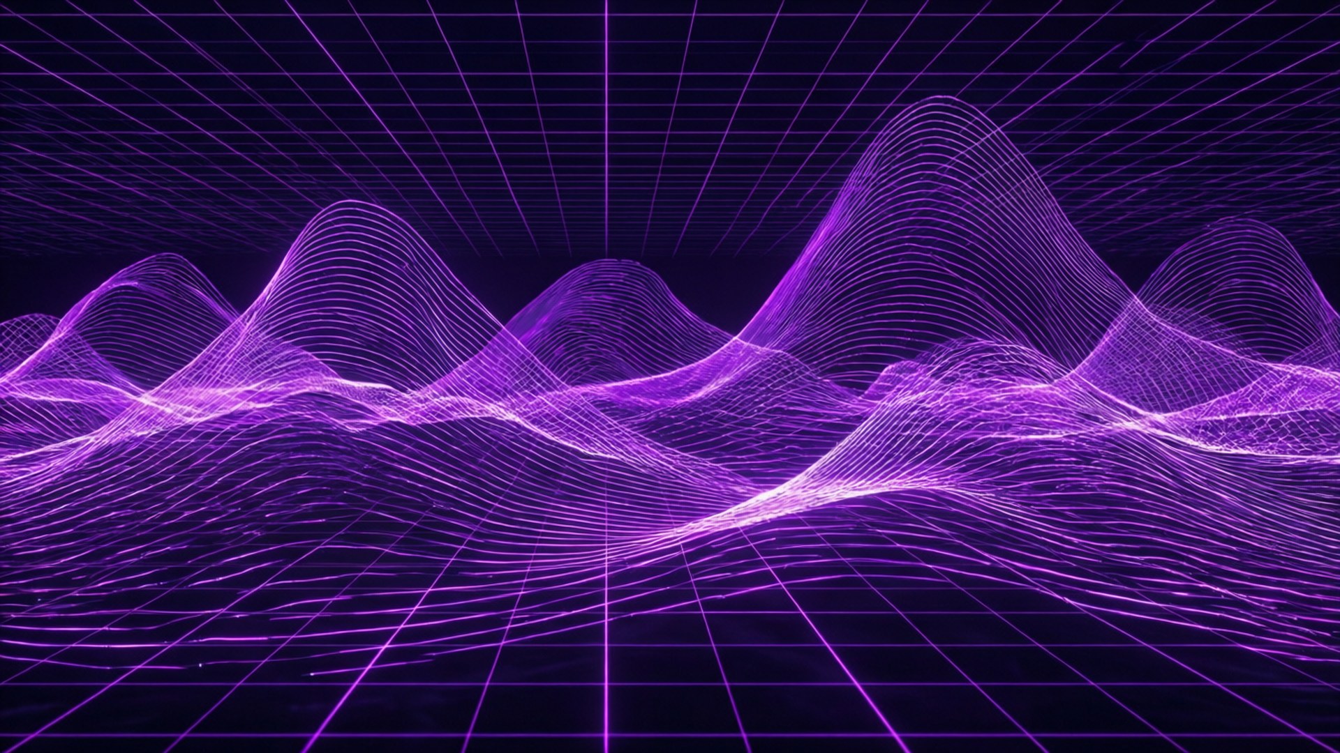Mor Neon Dalgalar Duvar Kağıdı