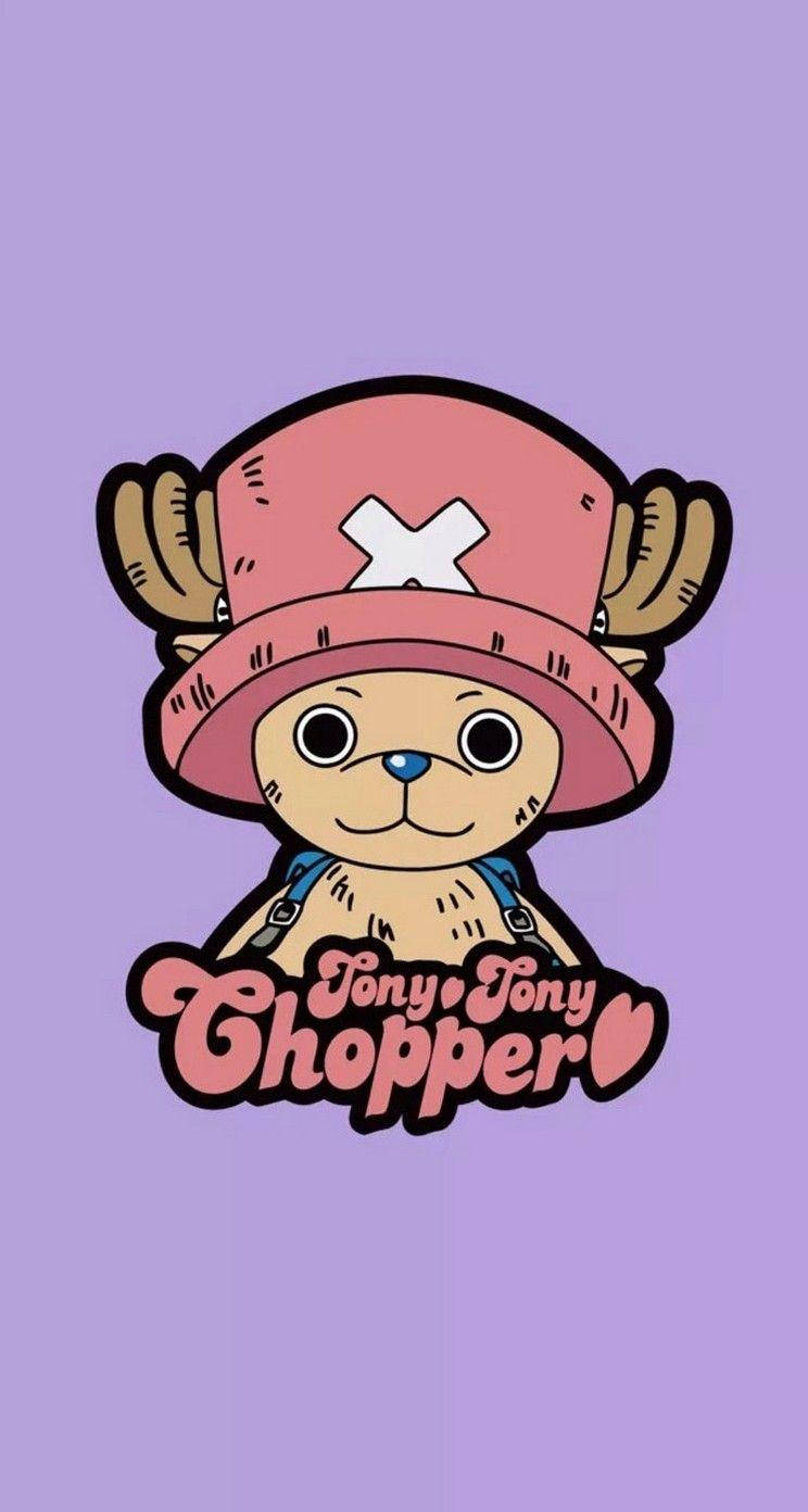 Mor Zemin Üzerinde One Piece Telefon Chopper Duvar Kağıdı