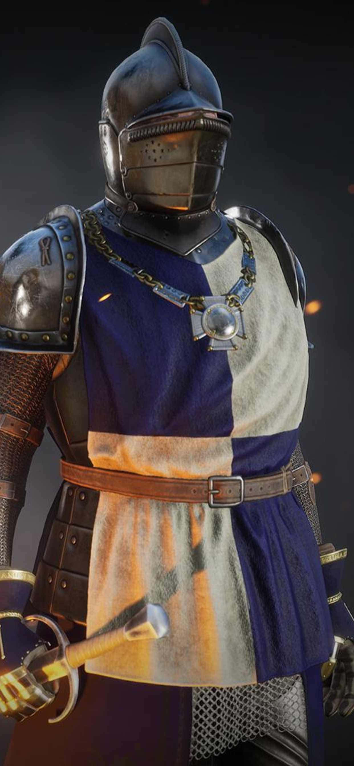Mordhau Video Oyununda Zırh Giymiş Ortaçağ Şövalyesi Duvar Kağıdı