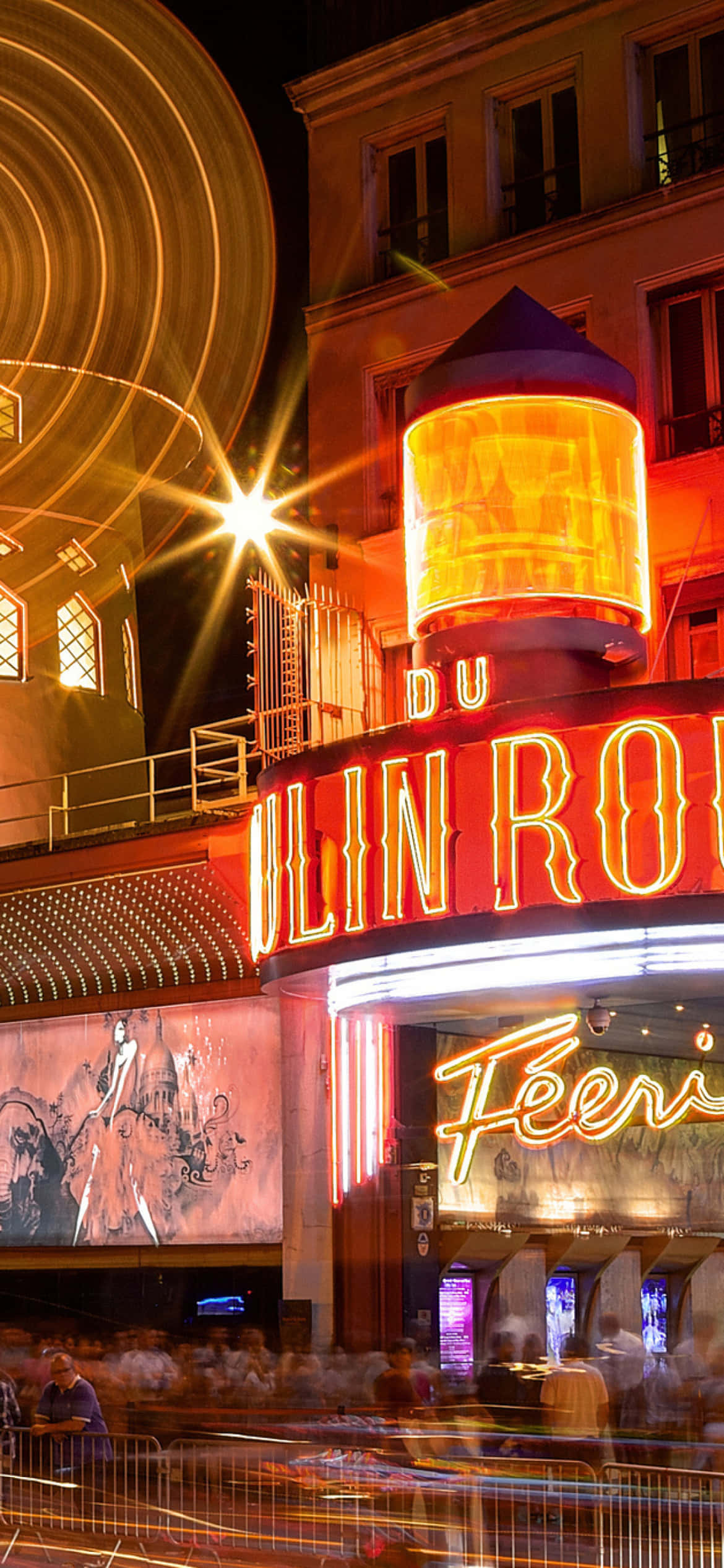 Moulin Rouge Işık İzi Efekti Duvar Kağıdı
