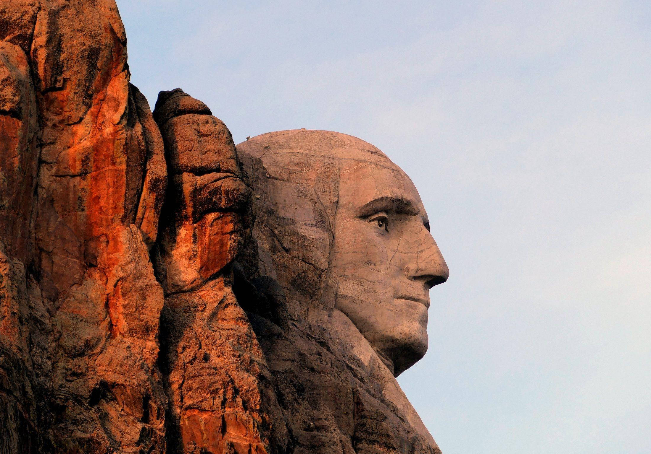 Mount Rushmore Abraham Lincoln Altın Saat Duvar Kağıdı